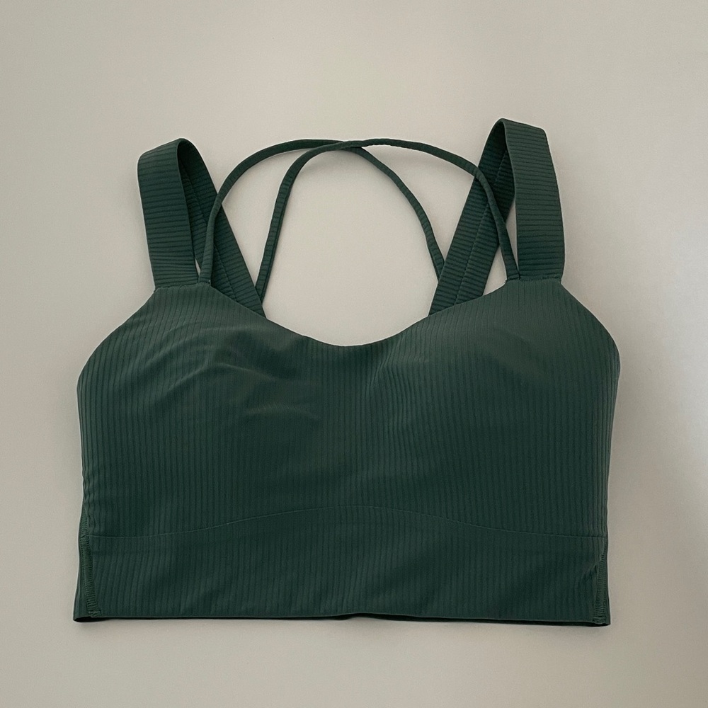 Lululemon Like A Cloud Sports Bra Ribbed Green Size 2 - Picture 4 of 16